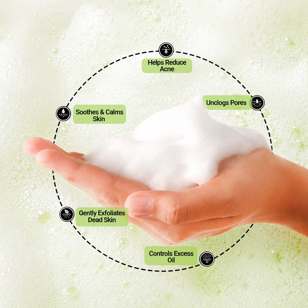 Foaming Face Wash for Oily & Acne-Prone Skin | Mandelic Acid, Tea Tree oil, Aloe vera